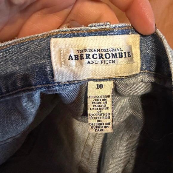 Abercrombie & Fitch Vintage 90s Y2K Low Rise Bootcut Jeans Size 10 Distressed - Picture 7 of 11